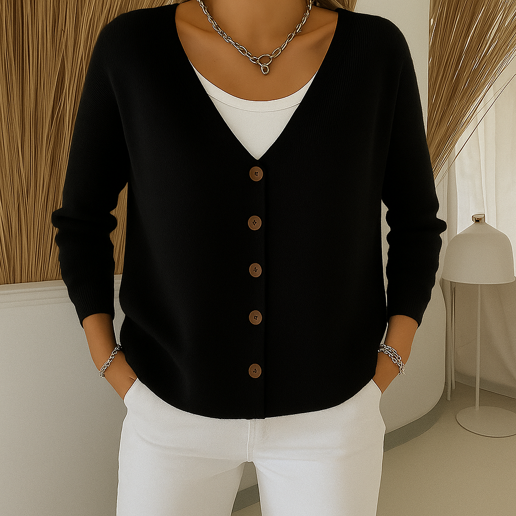 Annika | Långärmad topp med V-ringning
