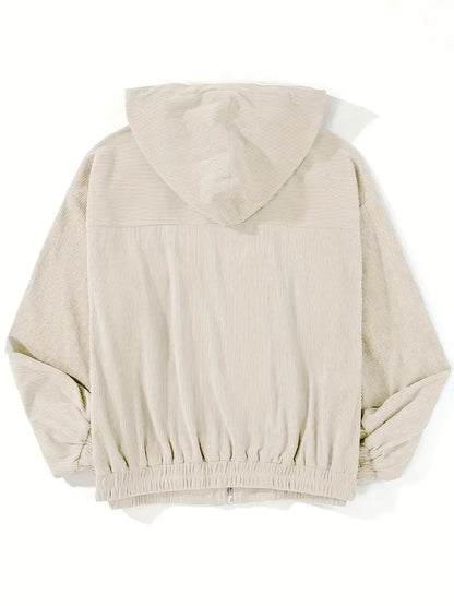 Caroline™ |  Cordjacka med dragkedja